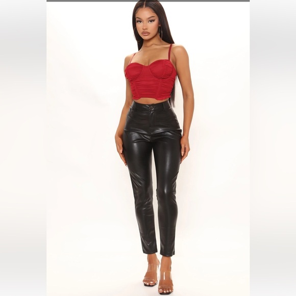 Fashion nova no tease mesh corset top in red. Size S - Picture 3 of 12